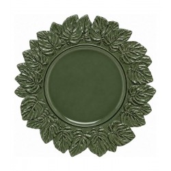 Sousplat 35cm de Plástico Patinado Garden Leaf Premium Verde - Lyor